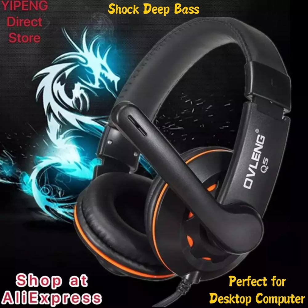 Ovleng Q5 Wired Gaming Headset E-Sport Met Microfoon Stereo Omgeven Hifi Hoofdtelefoon Voor PS4 Pc Laptop Computer Usb gaming