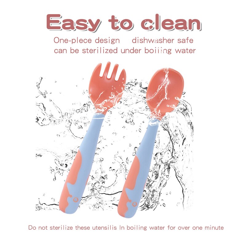 Baby Gadgets Tableware Set Children Utensil With Storage Box Toddler Dinnerware Cutlery Cartoon Infant Food Feeding Spoon Fork