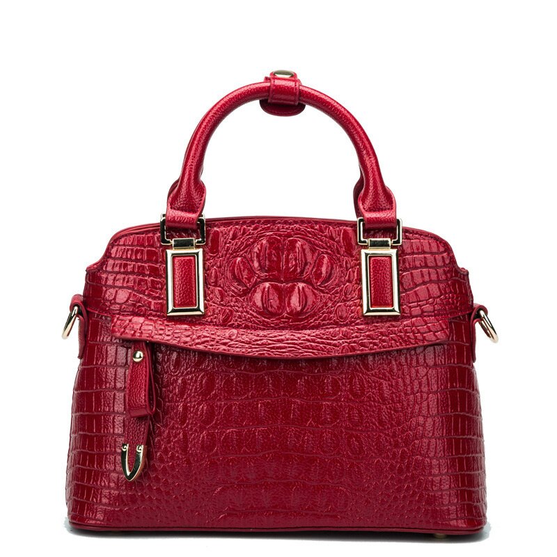 Motaora Casual Vrouwen Schoudertas Voor Vrouwelijke Krokodil Patroon Handtas Miss Grote Capaciteit Shell Tas Veelzijdige Outdoor Tassen: Wine Red