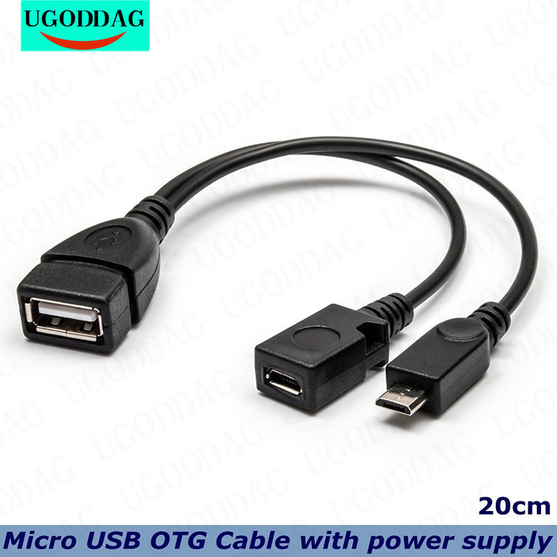 20 cm 2 w 1 Micro USB Host Power Y Splitter USB 2.0 Port Terminal Adapter OTG Kabel do Fire Tv 3 lub 2. generacji Fire Stick: Default Title
