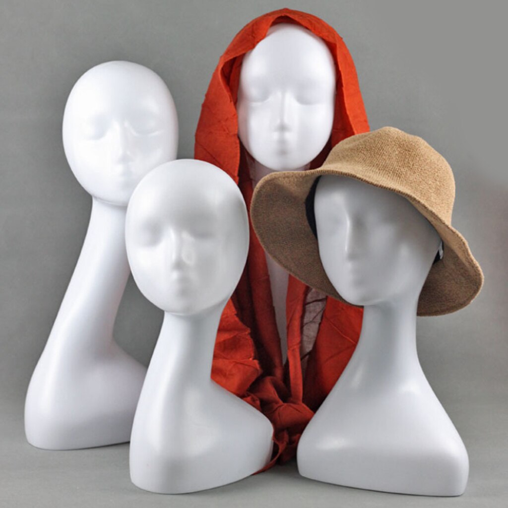 Cabeza de maniquí para exposición de sombreros con peluca, accesorio duradero y resistente, Abstracto, para salón o tienda, 1 unidad