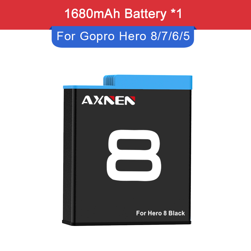 Zestaw baterii lub ładowarki do GoPro Hero 10 9 8 7 6 5 Gopro akcesoria do oryginalnego Go Pro Hero10 Hero8 Hero9 czarny aparat akcji: G8 Battery
