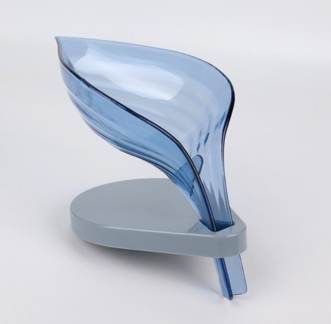 Portable Soap Box Home Supplies Leaf Holder Bathroom Soap Case Non-slip Conveniet Clean Wash Safe Hand Kitchen Bathroom Soap Box: blue