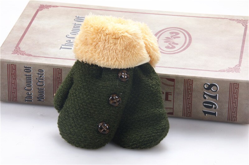 Gants luvas E Mittens Para O Bebê Enfant Mitaine Menino Menina Folha Manter Inverno Quente Luva Bebê: green