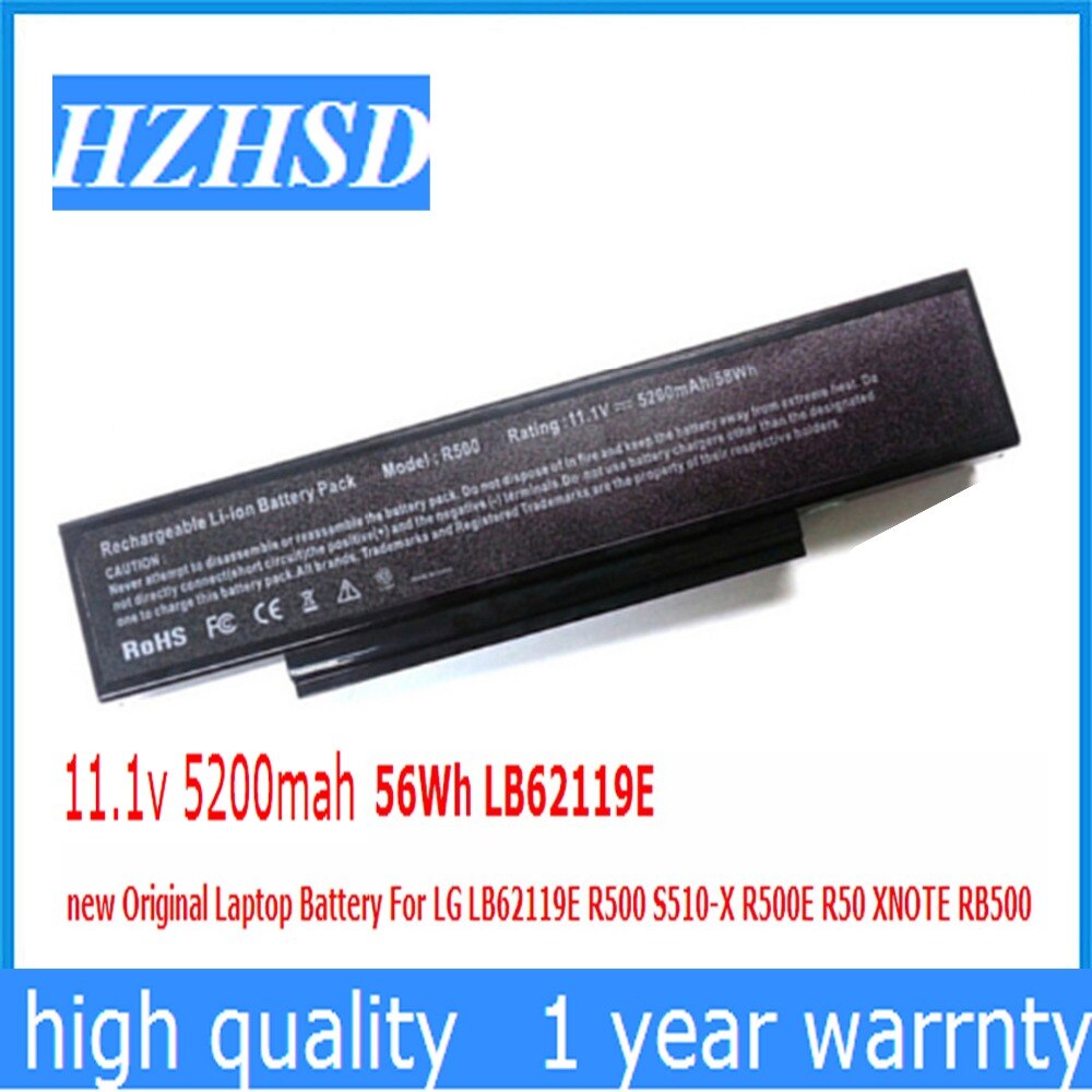 11.1V 5200mAh 58Wh LB62119E Laptop Battery For LG LB62119E R500 S510-X R500E R50 XNOTE RB500