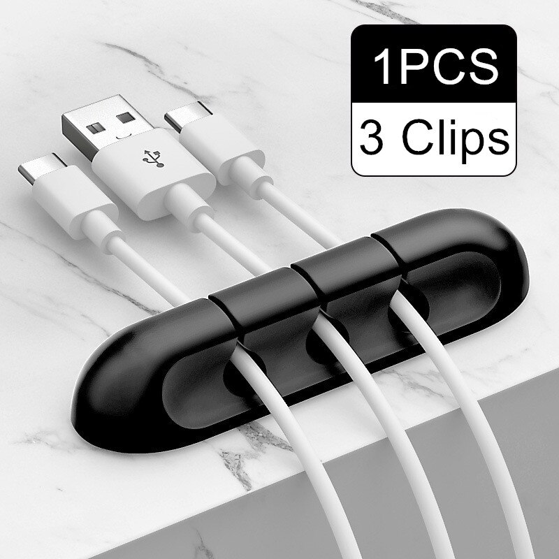 Kabel Organizer Bureau Organizer Cable Management Telefoon Accessoires Wire Organizer Usb Clips Smart Telefoon Houder Voor Muis Toetsenbord: 3clips