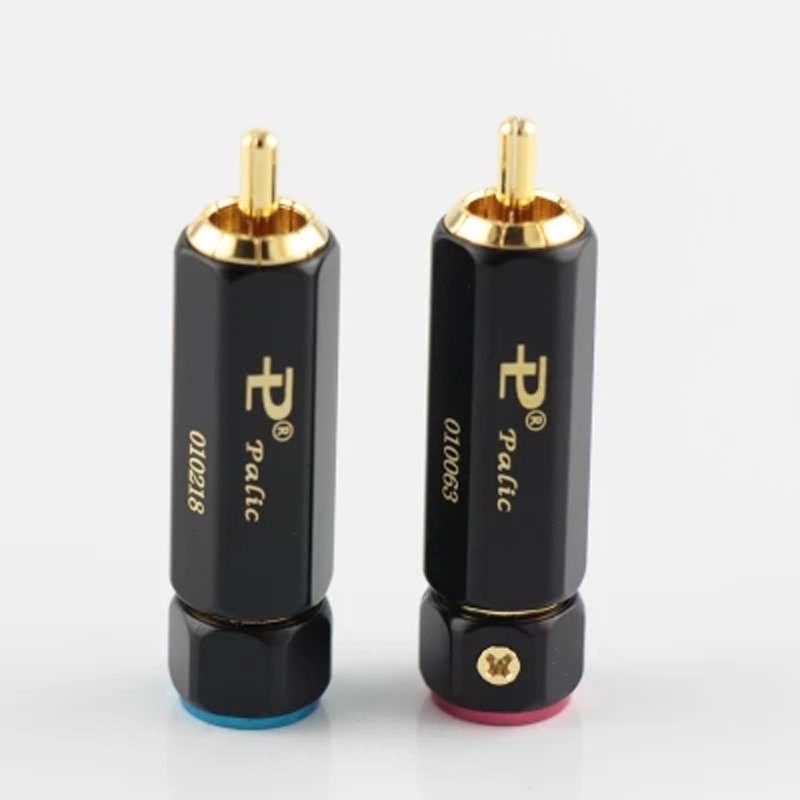 Palic Gold Plated RCA Plug Lock Collect Solder A/V Connector HIFI Connector for DIY cable diameter