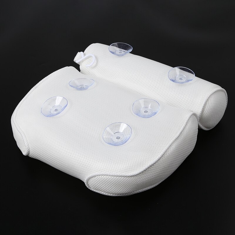 3d mesh badkudde mjuk vattentät spa nackstöd badkar kudde med ryggstöd sugkopp nackdyna badrumstillbehör