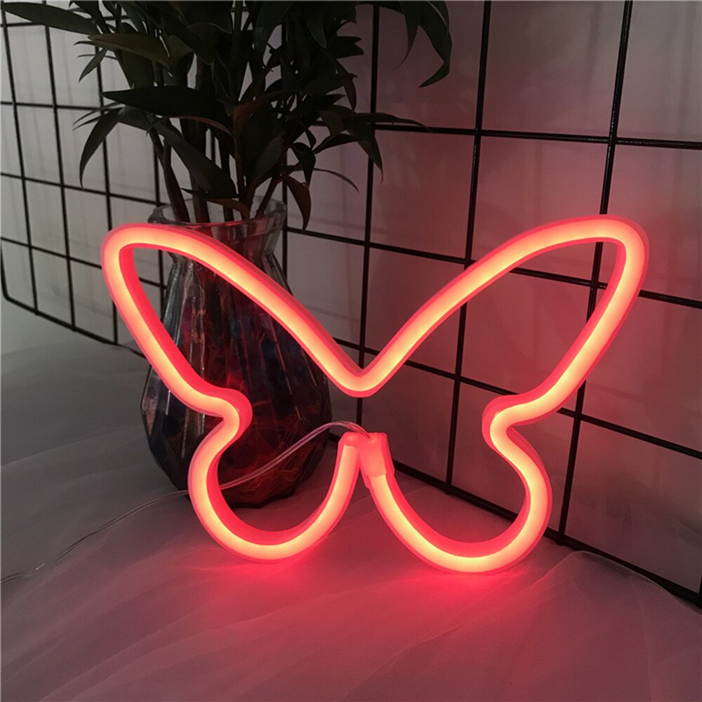 Vlinder Neon Led Verlichting Teken Lightning Muur Opknoping Neon Light Lamp Neon Borden Voor Room Home Decor Party Bruiloft Muur art
