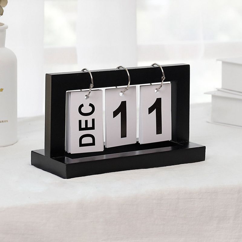 Calendario perpetuo de estilo Vintage, calendario de bricolaje, artesanías, decoración de oficina y escuela, negro