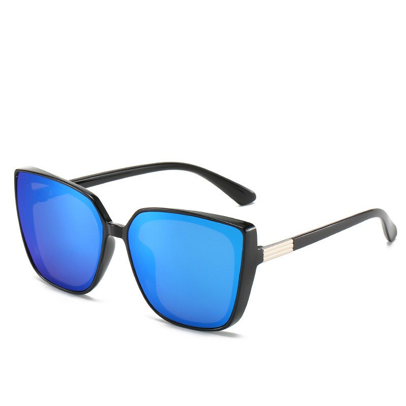 Heren dames temperament all-match zonnebril groot montuur zonnebril ster vierkante zonnebril dames  uv400: Blauw