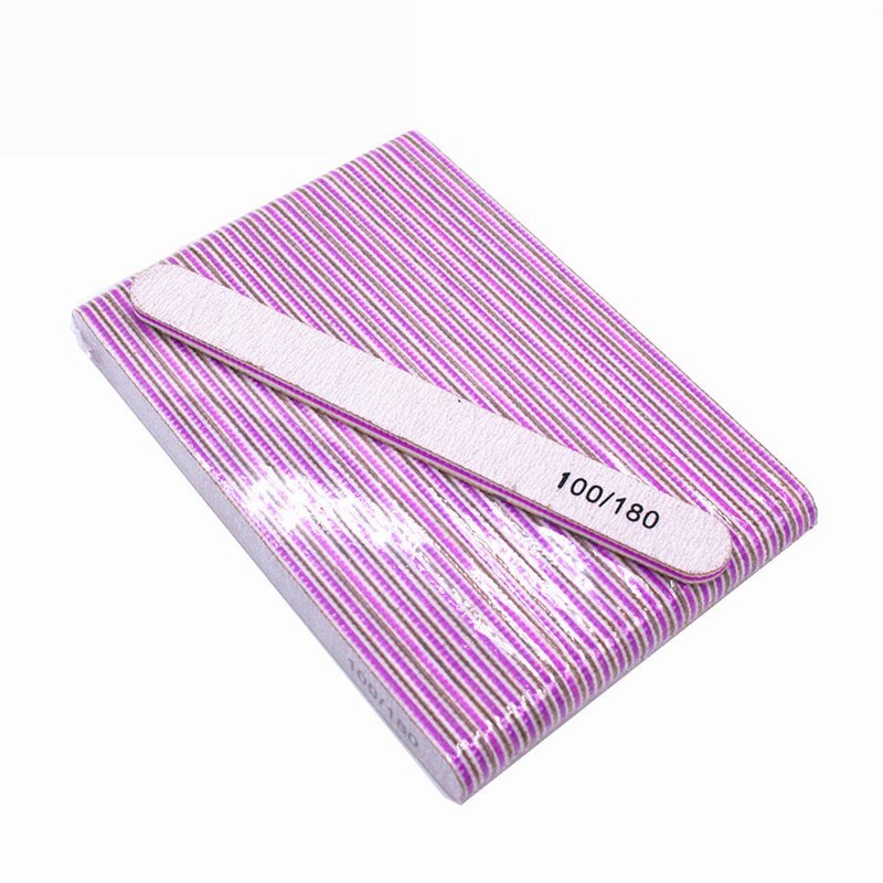10PCS/Set Acrylic Nail File Buffer 100/180 Double Side Of The Nail File Buffer Trimmer Lime Buffer Nail File Nail Art Tools