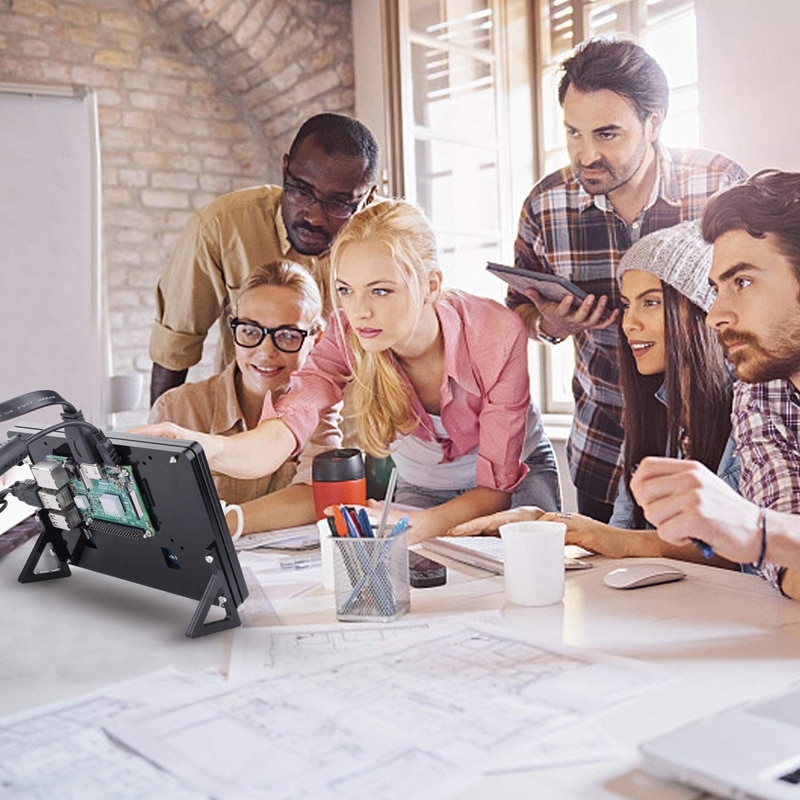 7 Inch Capacitive Press LCD Display for Raspberry Pi 3B/3B+ Screen HDMI Input 1024X600 with Case Stand Holder