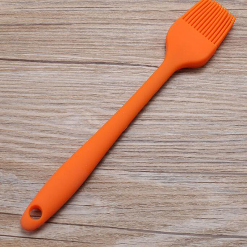 Varme mad madlavningsbørste køkken silikone bagside værktøj mad silikone børster med en grillbørste med sojasovs: Orange