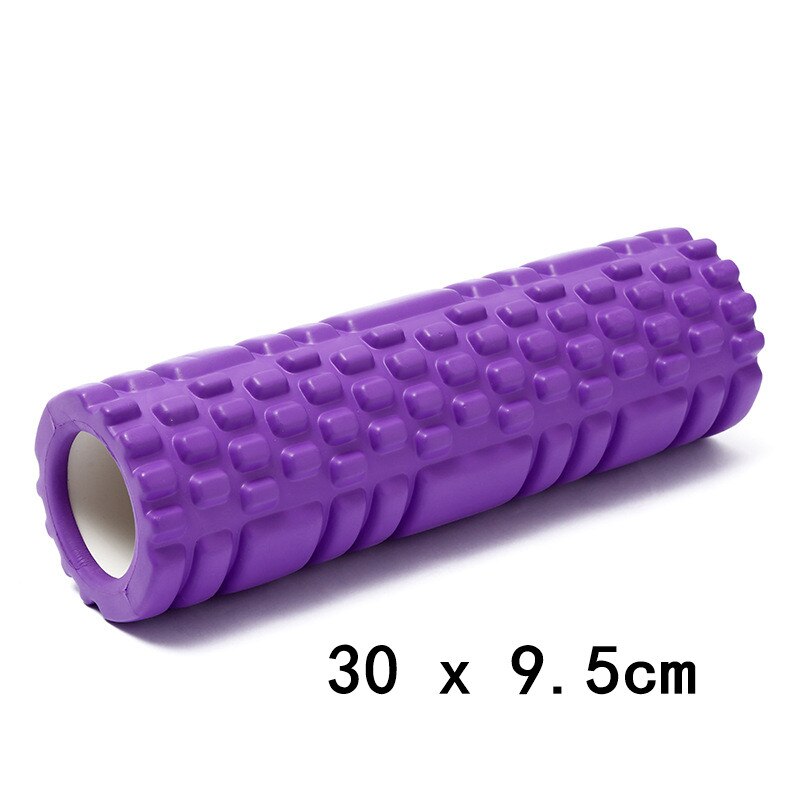 9.5*30 hule yoga blok fitness udstyr pilates skum rulle fitness gym øvelser eva muskelmassage slappe af rulle yoga mursten: Lilla lang