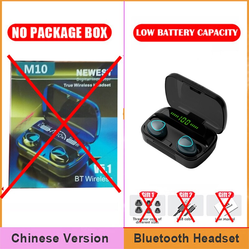 Draadloze Hoofdtelefoon Bluetooth Oortelefoon Led Display Sport Waterdichte Oordopjes Hifi Stereo Headset Met Microfoons: Chinese version