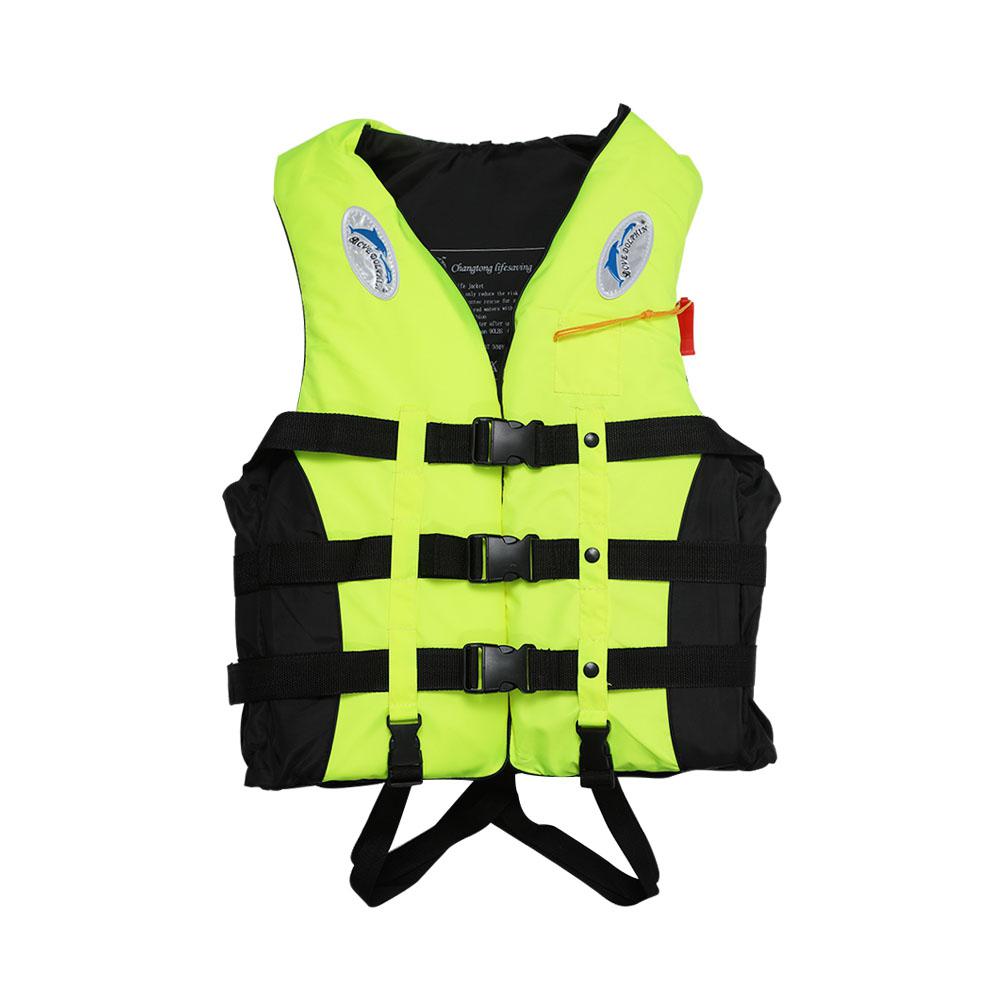 S-3XL Volwassen Reddingsvest Levensreddende Zwemmen Varen Zeilen Vest + Whistle Blauw: yellow / XXL