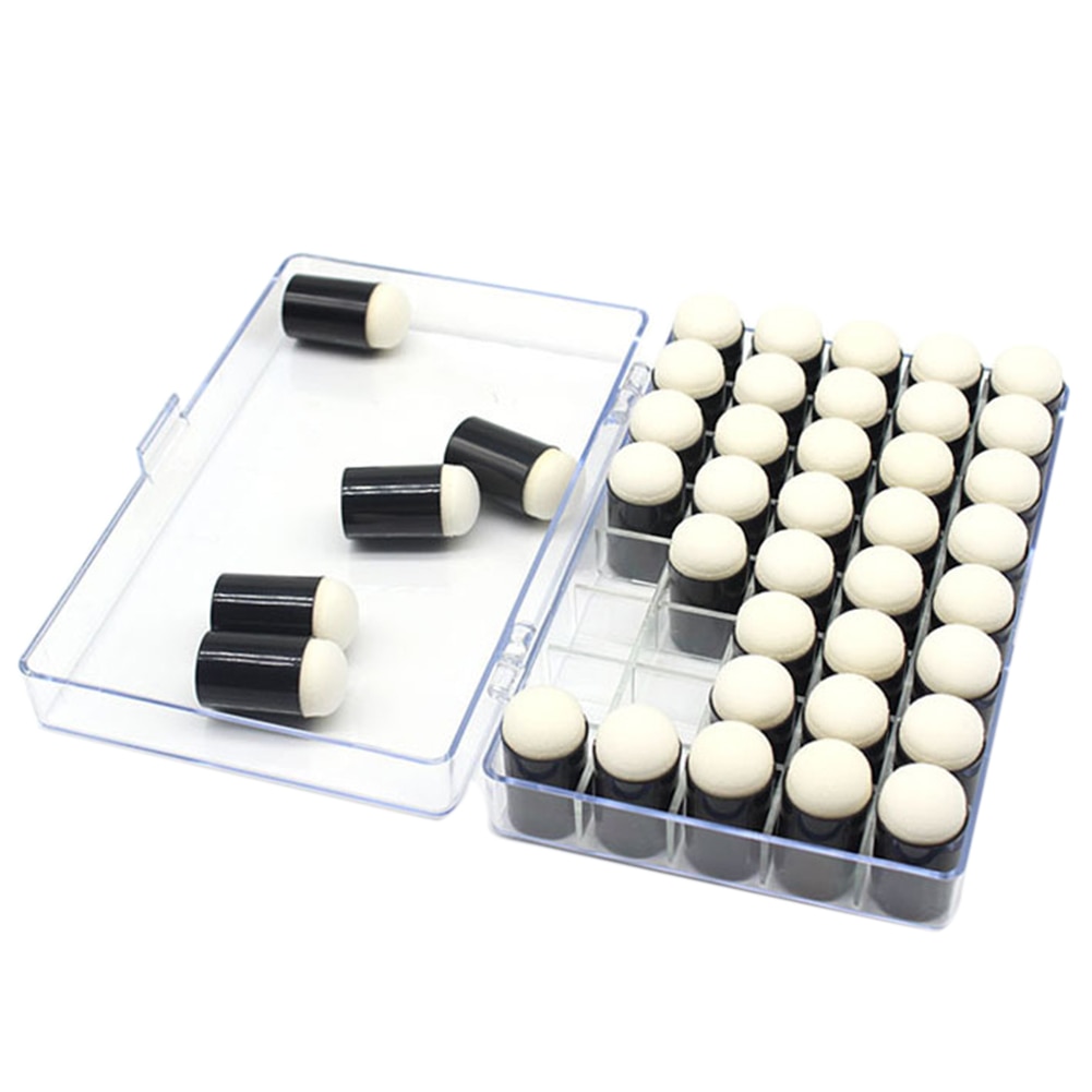40pcs DIY Ink Pad Finger With Box Kids Multifunctional Stamping Scrapbooking Handmade Craft Sponge Daubers Paint Tool