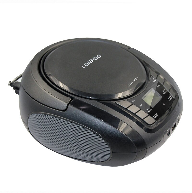 LONPOO CD-Spieler Bluetooth Boombox Tragbare CD-Spieler USB FM Radio AUX Kopfhörer Stereo Boombox Lautsprecher Boombox