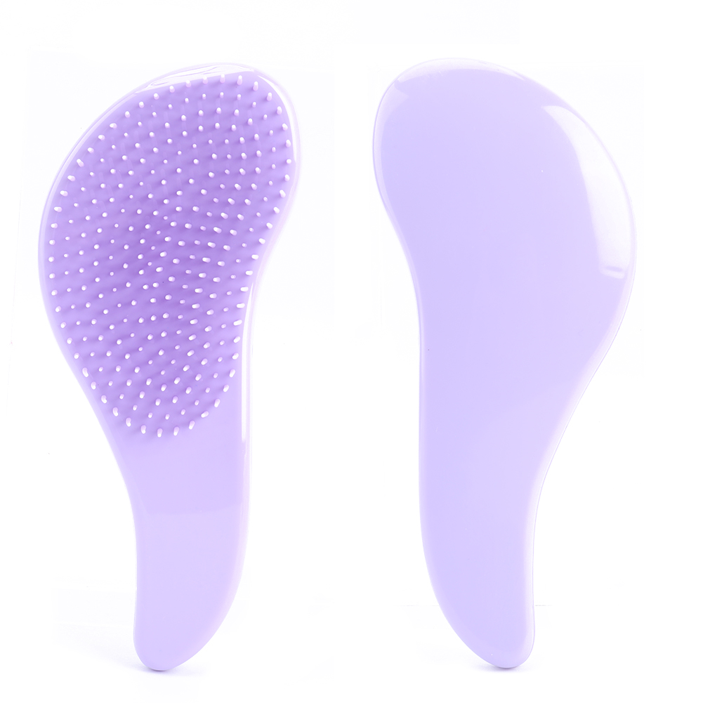 1Pcs Magic Handvat Kam Anti Statische Massage Hair Brush Tangle Ontwarren Douche Massage Haarborstel Kam Salon Hair Styling tool: Purple