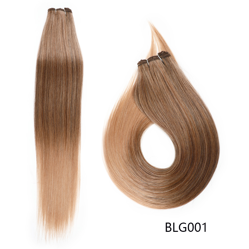 Extensiones de cabello liso de 26 pulgadas, mechones de cabello ombré, pelo de fibra resistente al calor, tejido de pelo liso sintético