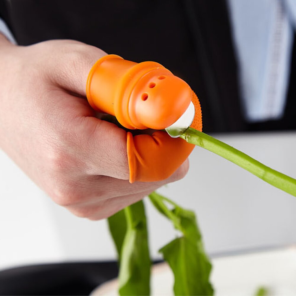 Silicone pouce Mes Vinger protecteur engrenages Snijden Groente Oogsten Mes couteau plante lame Schaar Tuin Handschoenen