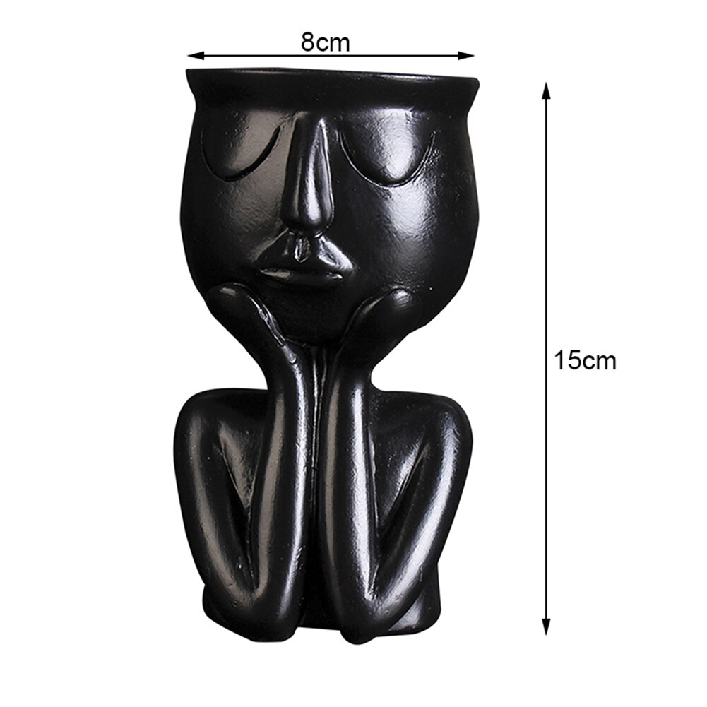 Pot de fleur en résine pour filles, Figurine tête de visage, plantes succulentes, plantes de jardin, fleurs de croissance, décor de table pour la maison, ornements: K