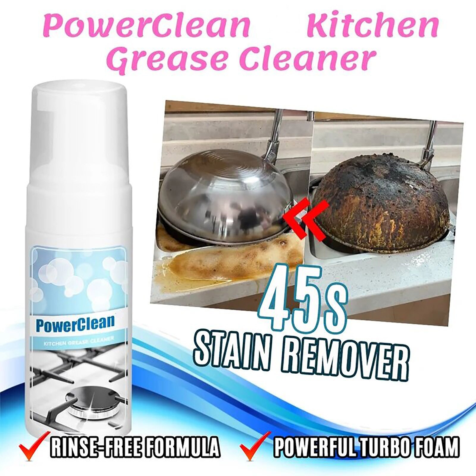 Rengøringsmiddel til rengøring af køkkenfedt rengøringsmiddel til rengøring af køkkenfedt rengøringsmiddel til universalrengøringsmidler boble til husholdningsrengøring 30/100/200ml: 30ml