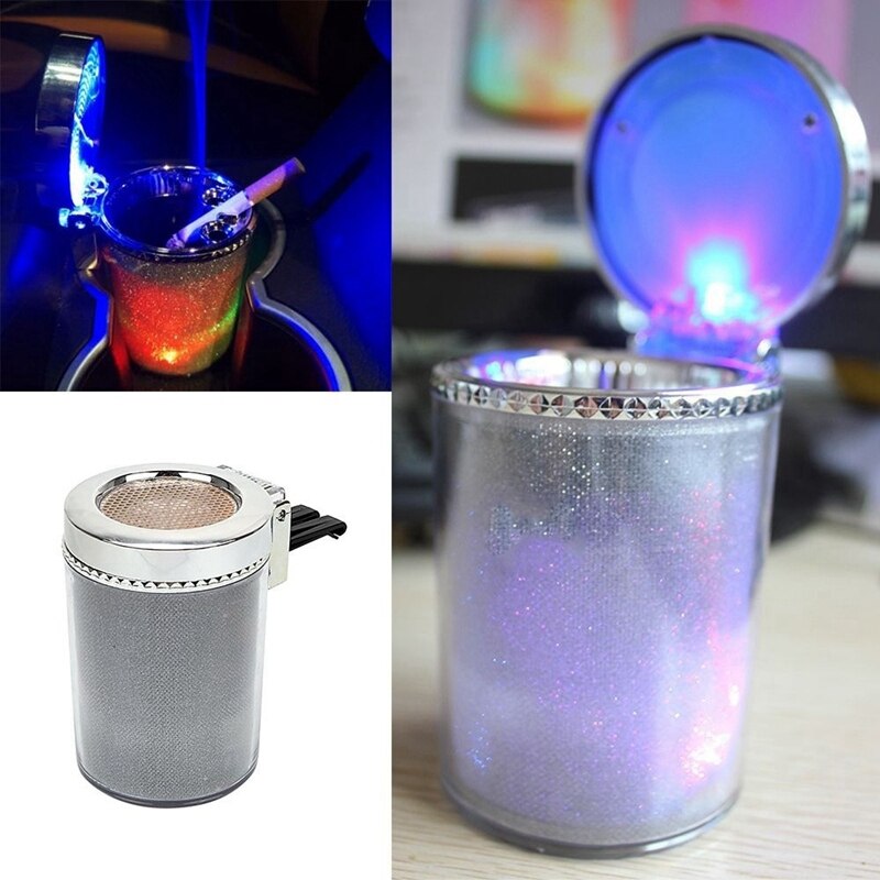 Auto Asbak Houder Met Led Licht Draagbare Auto Air Vent Roken Cup Asbak Kleur Veranderende Cover Voor Interieur Supply