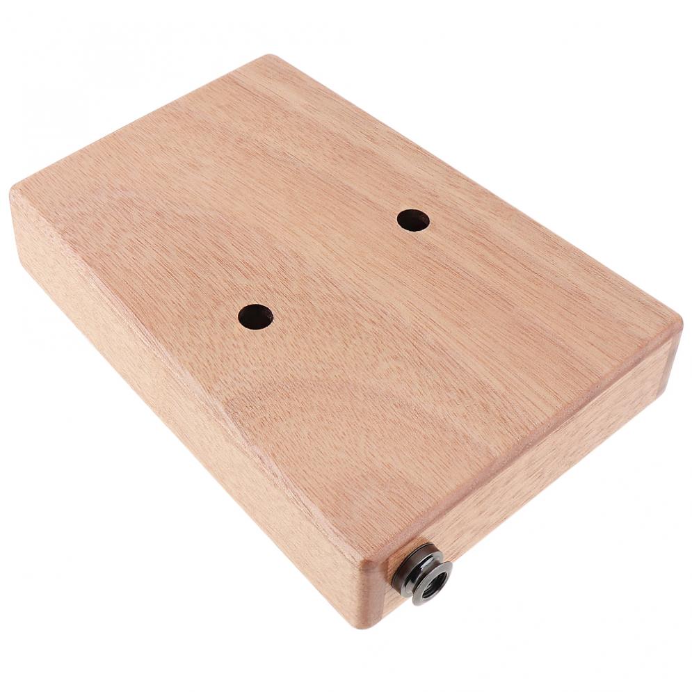 Thumb Piano 17 Key Electroacoustic Kalimba Solid Mahogany with Amplifier Mbira Natural Mini Keyboard Instrument