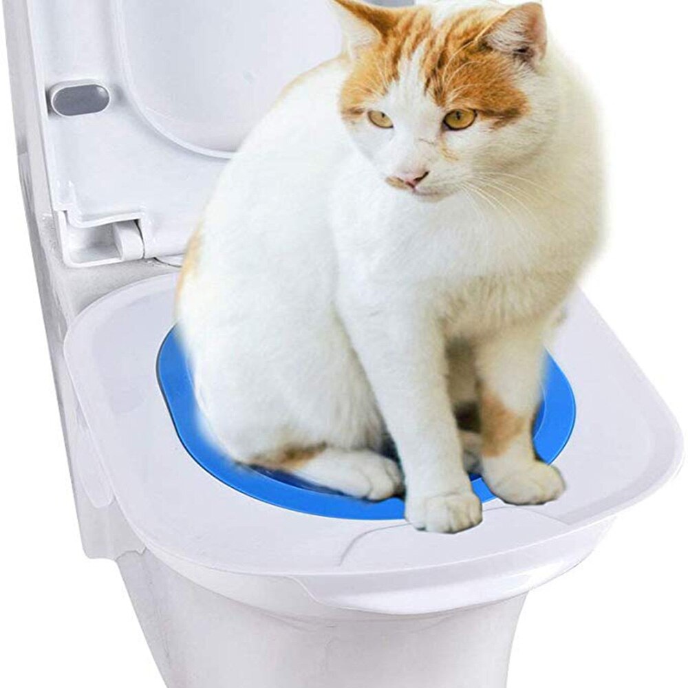 Best Plastic Cat Toilet Training Kit Litter Box Puppy Cat Litter Mat Cat Toilet Trainer Toilet Pet Cleaning Cat Training Product