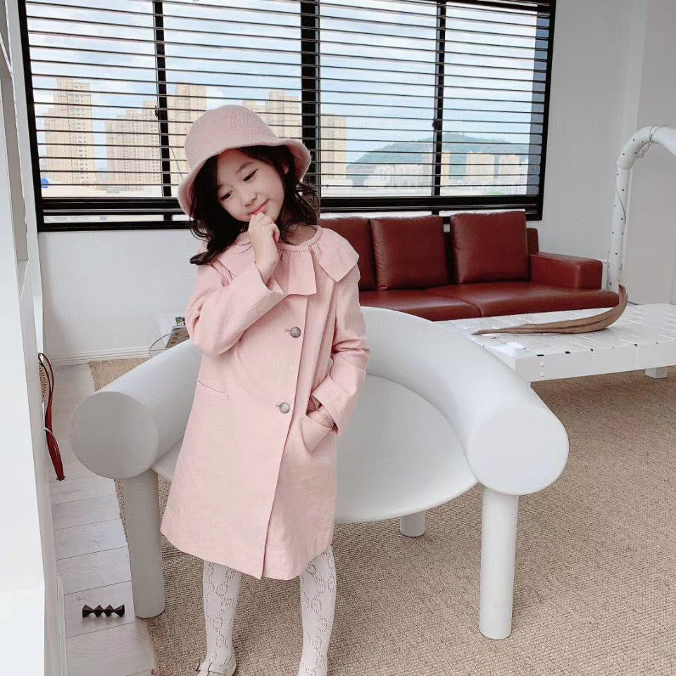 Försälja september höst vinter rosa jacka kappa outfits kläder överrock körsbärsmärke ytterkläder 2-12t