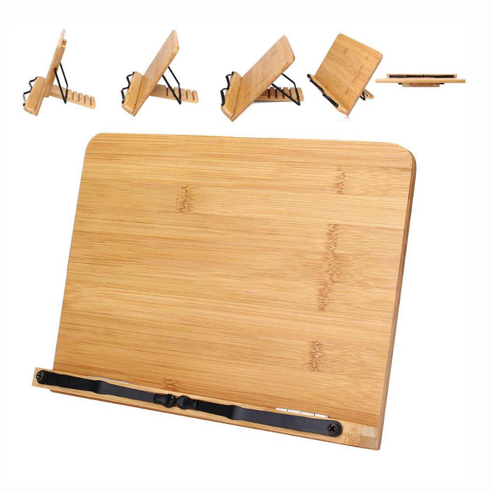 Draagbare Verstelbare Boekenhouder Lade En Pagina Paperclips-Kookboek Lezen Bureau Stevige Standaard Voor Boeken Lichtgewicht Boekenstandaard