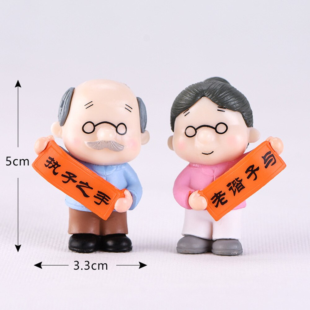 Figurines en forme de Terrarium de grand-père | Figurines mignonnes de Couple amoureux sur chaise, Figurines miniatures de grand-père, accessoires de jardin féerique: C2