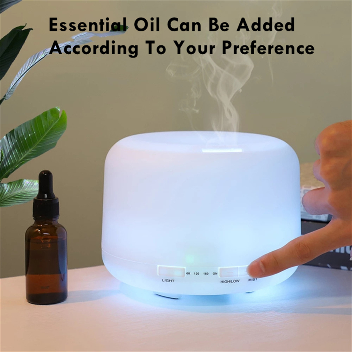Umidificador de ar 500ml, difusor de óleo essencial, difusor de aroma com luzes noturnas coloridas, umidificador usb, mini tamanho