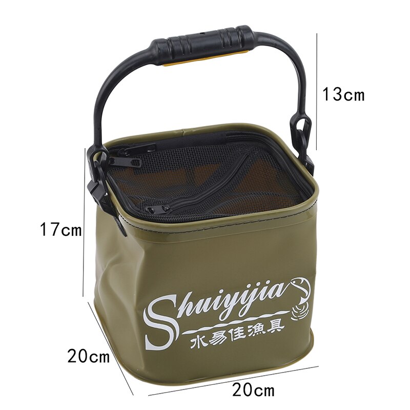 Jakość przenośne składane wiadro pojazdu wiadro wędkarskie płótno składane żywe wiadro na ryby zbiornik sprzęt wędkarski pudełko rybackie sprzęt