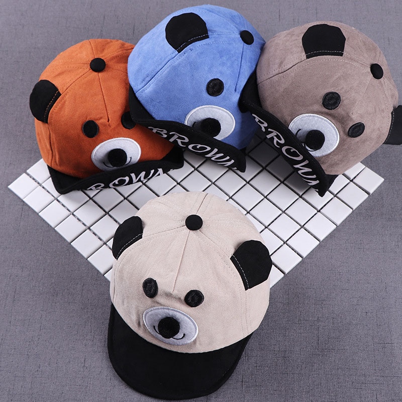 Spring Baby Baseball Cap Cartoon Bear Infant Toddler Sun Hat Cotton Adjustable Baby Boy Girl Hats Caps