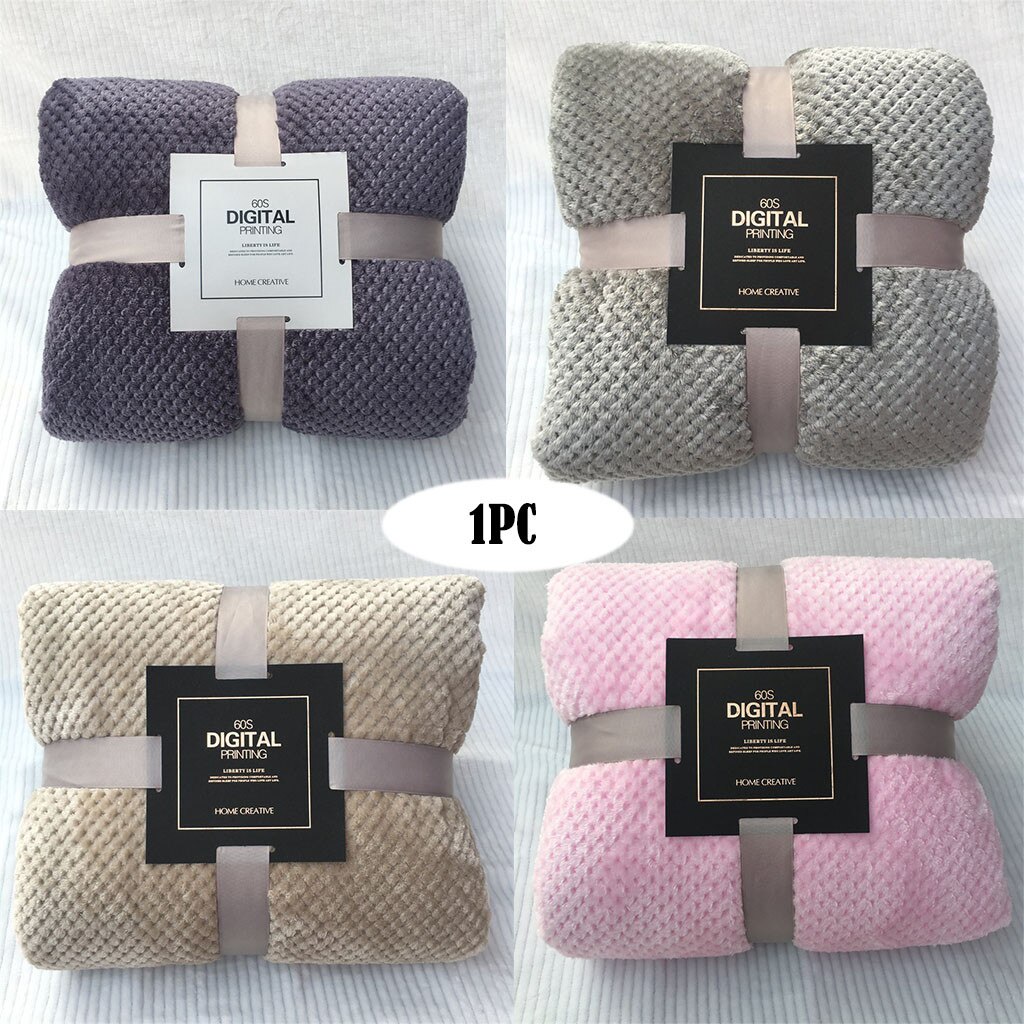 Home textile products Soft Warm Plaid Fleece Bed Blanket Large Mesh Flannel Blankets Thick Breathable для дома room decor