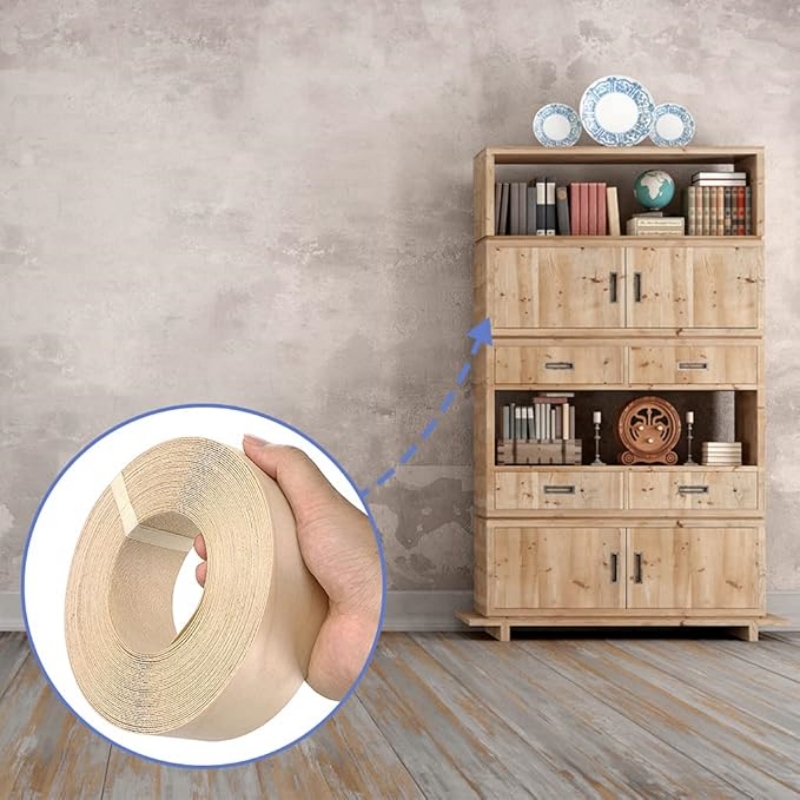 Tiras de chapa de madera de abedul prepegadas, bandas de borde de madera contrachapada, cinta de madera flexible, bordes de chapa de hierro con parte trasera adhesiva termofusible