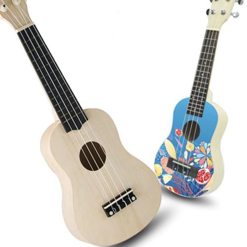 Ukulele Hawaii Guitar DIY Kit Wooden Musical Instrument Beginner Kids 21'' Classical Ukulele Guitar violao musica: Default Title