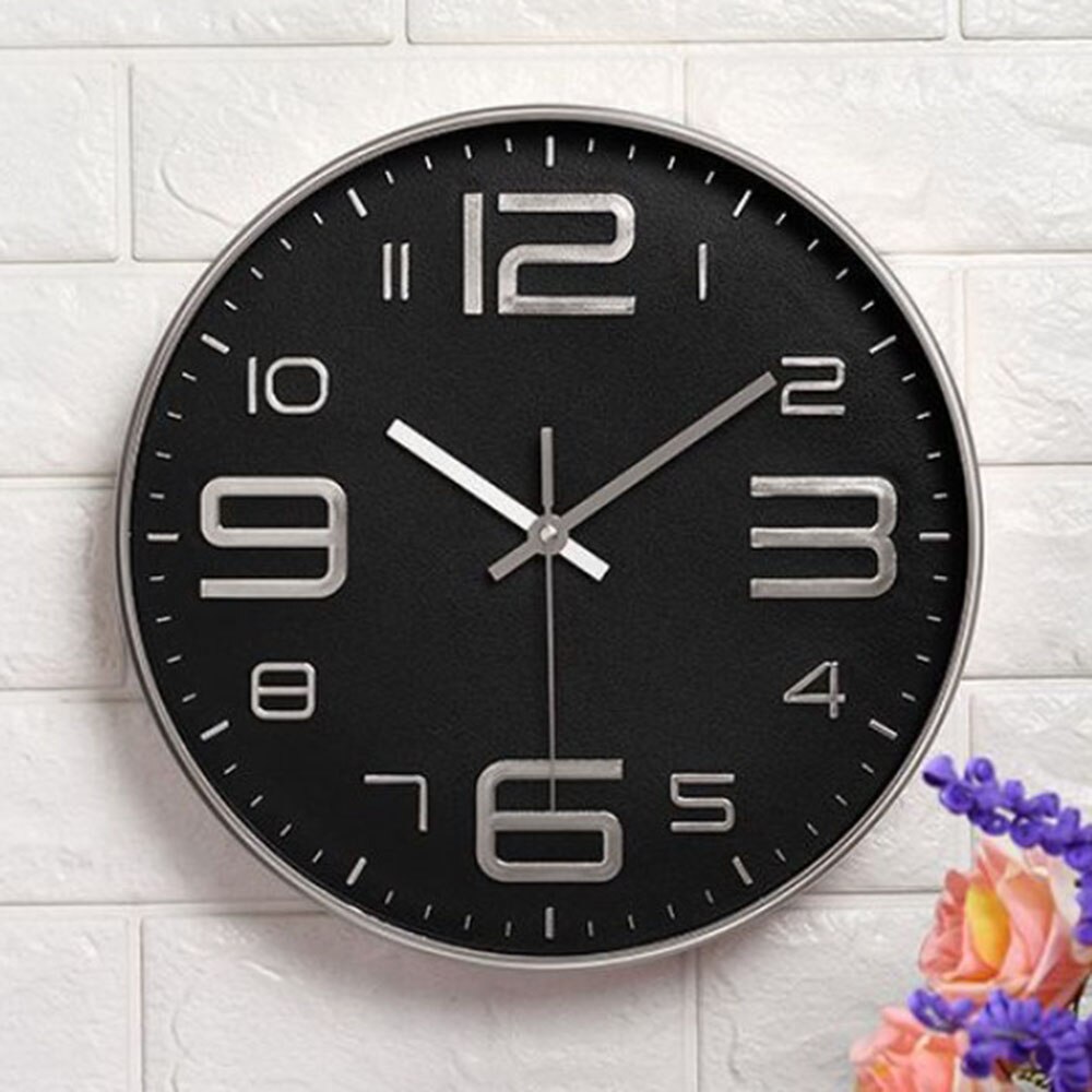 Large Round Wall Clock Mute Quartz School Classroom Hotel Shops Cafe Decorative Wall Clock Easy To Read Clocks Wall Home Decor