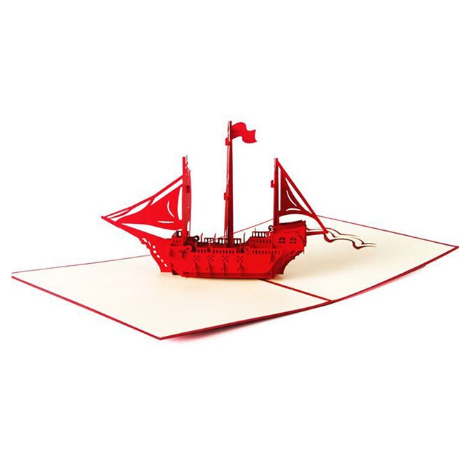 Smukt skib pop  up 3d fødselsdagskort sejlbåd kort fest invitationer dreng lykønskningskort turist postkort kæreste far
