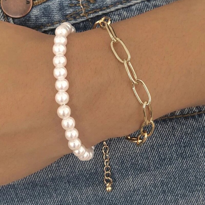 YWZIXLN Boho inciso multistrato foglio perline accessori braccialetto catena geometrica miglior regalo per le donne all&#39;ingrosso B040: 4