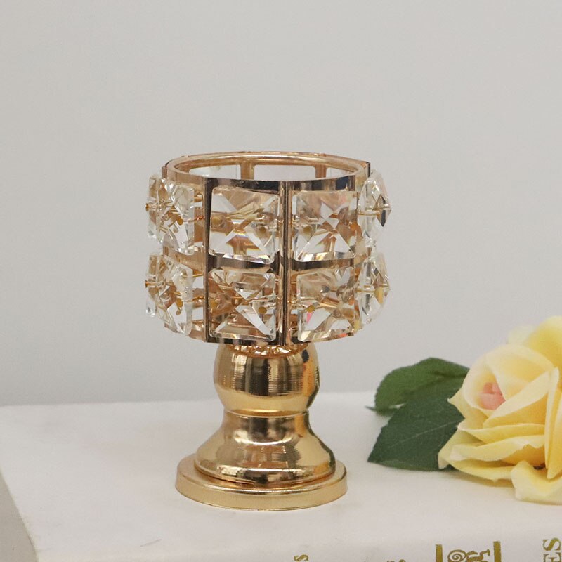 Mini cristal bougeoir or mignon chandelier ornement décoration de mariage centres de Table chandelier pour fête décor à la maison