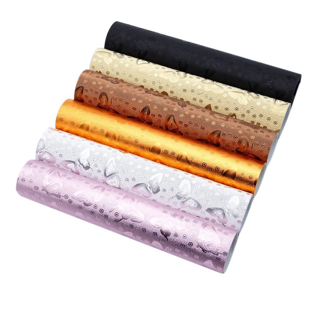 Bump Textured Faux Leather Sheets Butterfly Solid Color Synthetic Leather Fabric Roll 30x140cm for DIY Earrings Hair Bows Crafts