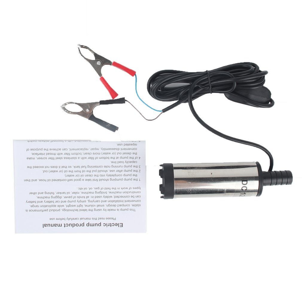 12V 38mm Electric Fuel Transfer Pump Water Oil Transfer Refueling Submersible Pump For Diesel Water Pump Car Motorbike