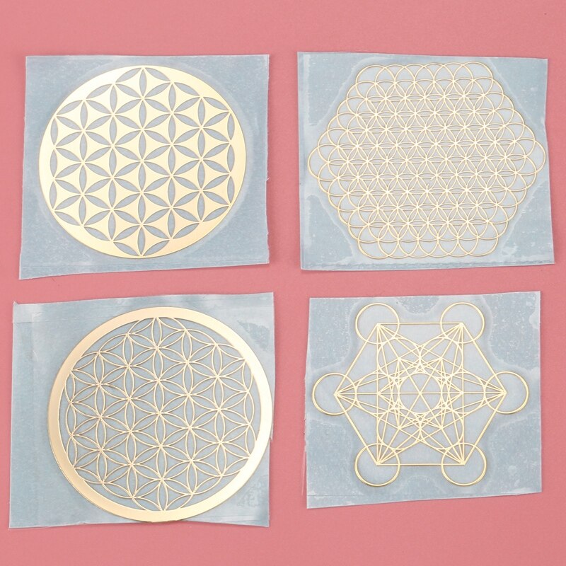 4 Teile/satz Neue Metall Energie Dekor Aufkleber Blume Des Lebens