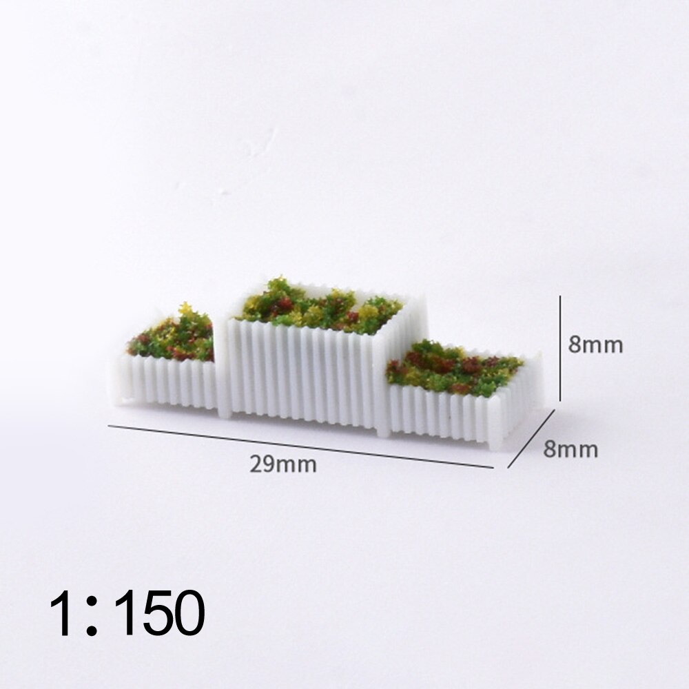 5Pcs DIY Sand Table Template Layout Material Road Park Flowerbed Miniature Scenery Booth Flowerbed Model: Light Yellow