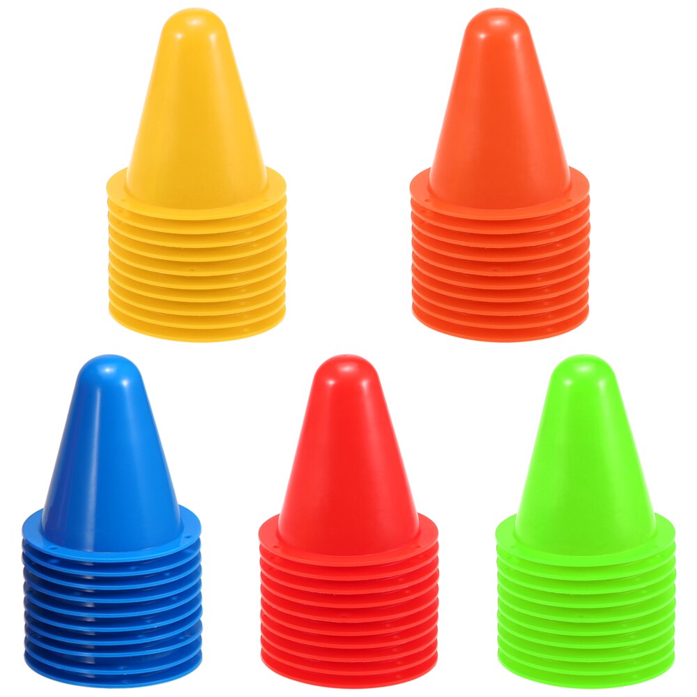 25 Pack / 50 Pack Soccer Football Training Mini Sports Marker Cones for Kids Soccer Training Roller Skating Marker Cones