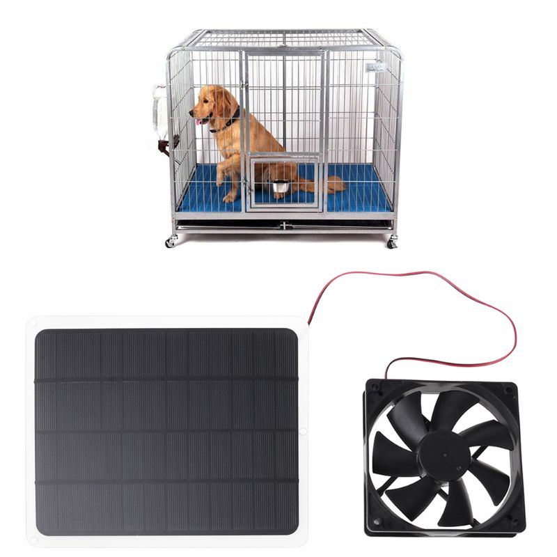 Mini universial soldrevet ventilator til hund drivhus kylling hus energibesparende